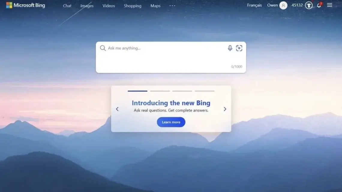 Bing e Inteligência Artificial.